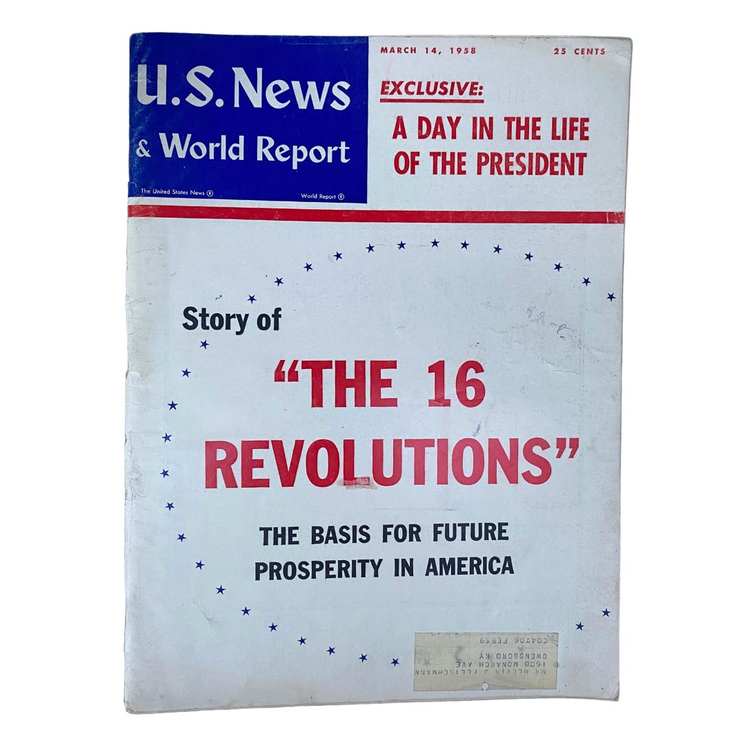 US News & World Report Magazine March 14 1958 Story of "The 16 Revolutions"