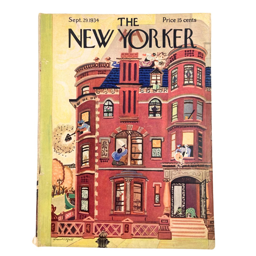 The New Yorker Magazine September 29 1934 Brownstone House by Arnold Hall