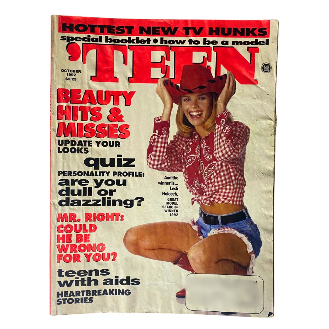 Teen Magazine October 1992 Lesli Holecek Great Model Search Winner 1992