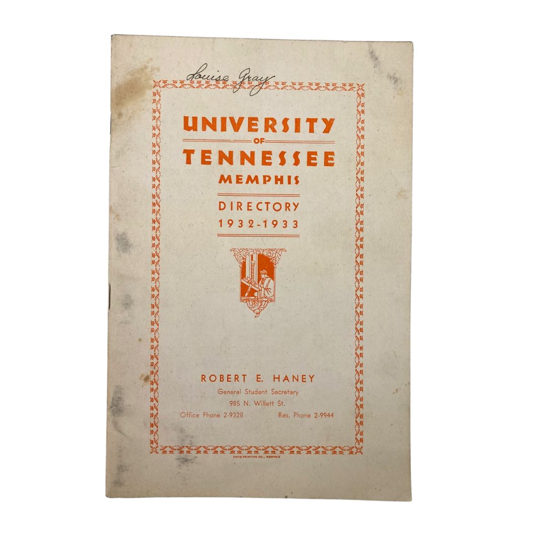 1932-1933 University of Tennessee Memphis Directory