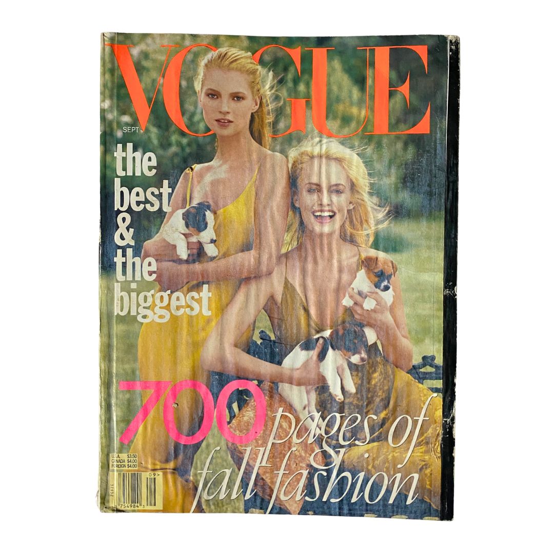 Vogue Magazine September 1996 Kate Moss & Amber Valletta GD Interior No Label