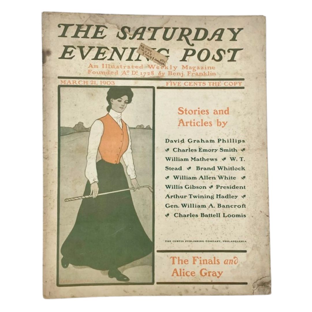 Saturday Evening Post Illustrated Cover March 21 1903 The Finals and Alice Gray