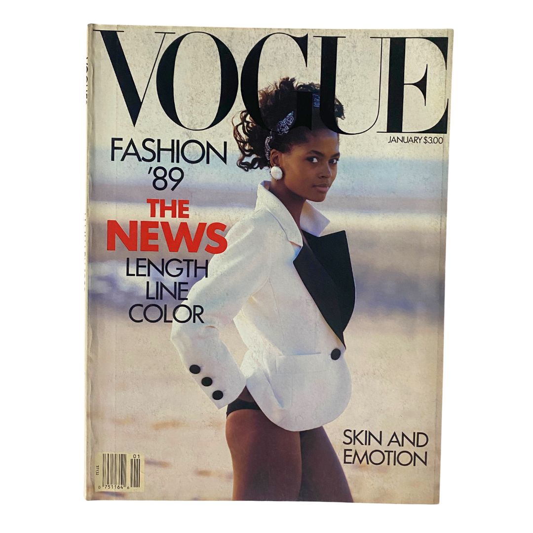 VTG Vogue Magazine January 1989 Karen Alexander by Peter Lindbergh No Label