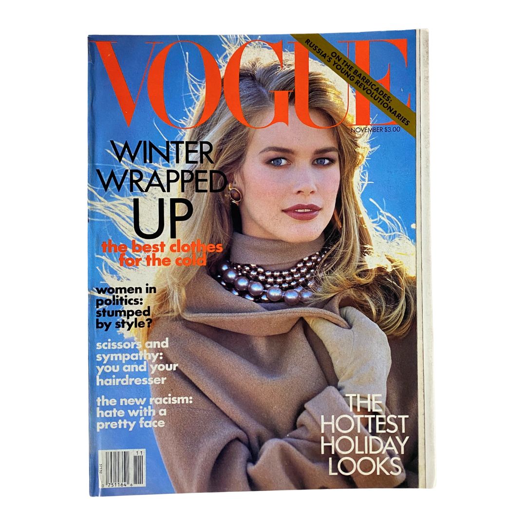 Vogue Magazine November 1991 Claudia Schiffer by Patrick Demarchelie No Label