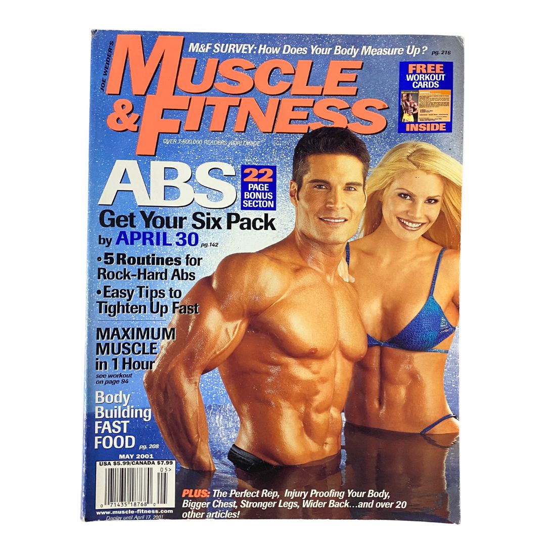 Muscle & Fitness Magazine May 2001 Maximum Muscle in 1 Hour No Label