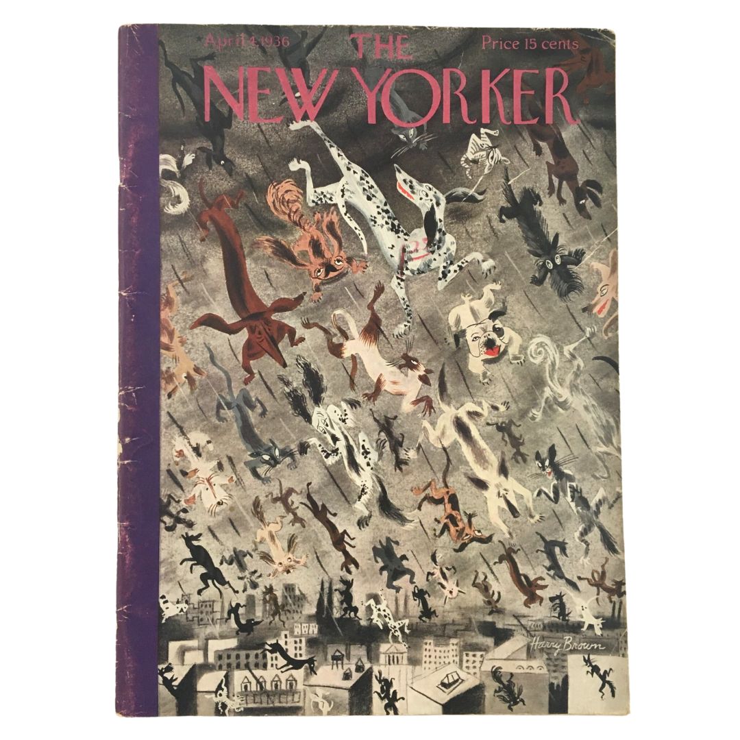 The New Yorker Magazine April 4 1936 Theme Cover by Harry Brown No Label