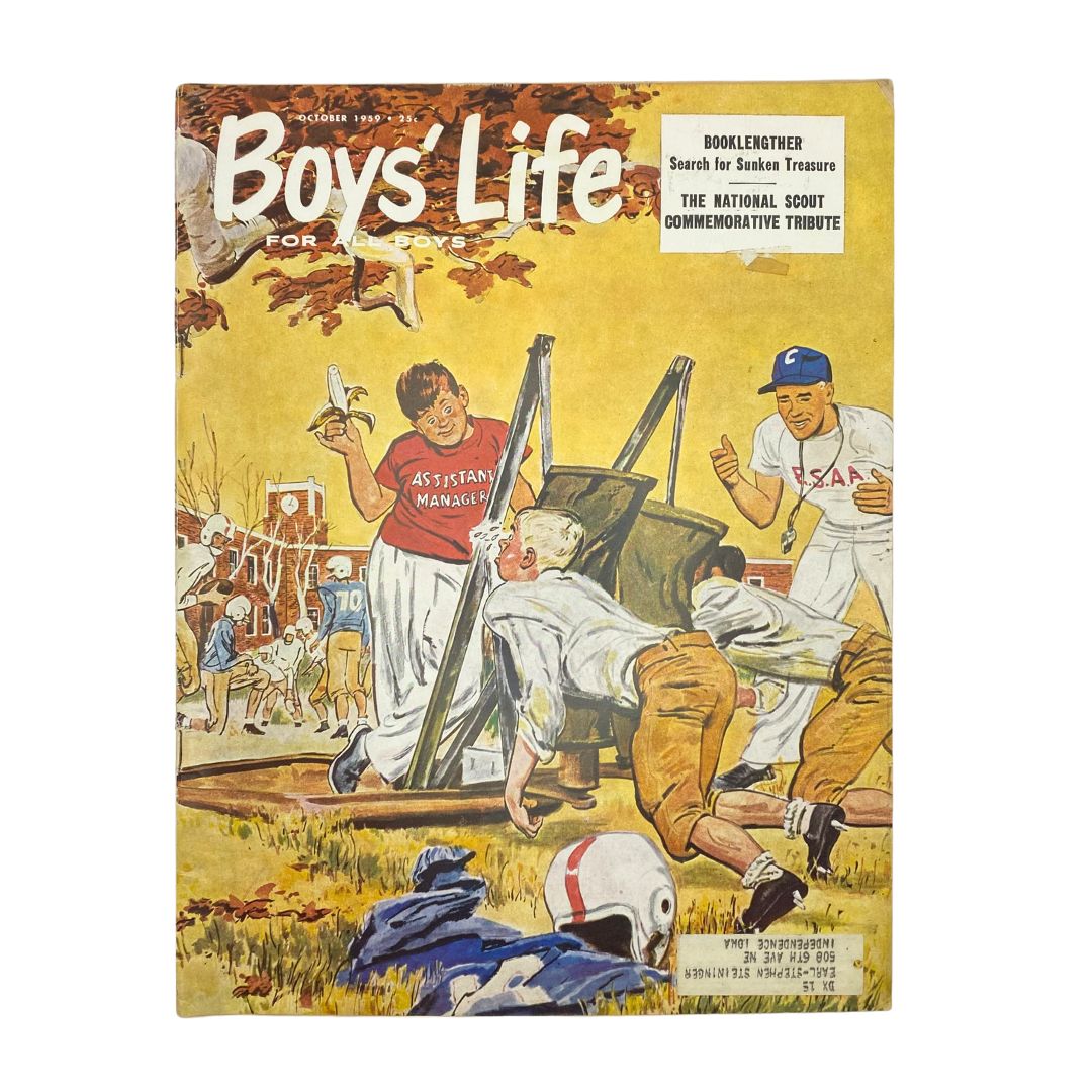 VTG Boys' Life for All Boys Magazine October 1959 Old School Spirit Bites Him