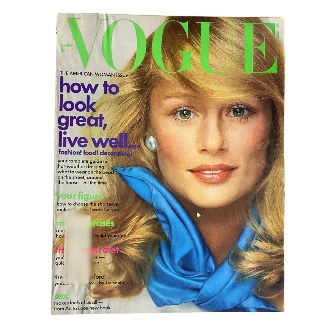 VTG Vogue Magazine June 1974 Lauren Hutton by Richard Avedon