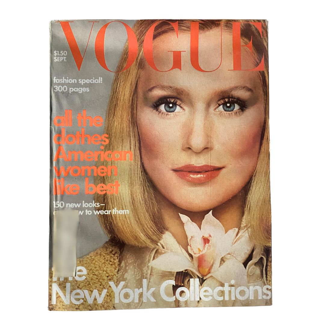 VTG Vogue Magazine September 1975 Lauren Hutton by Francesco Scavullo