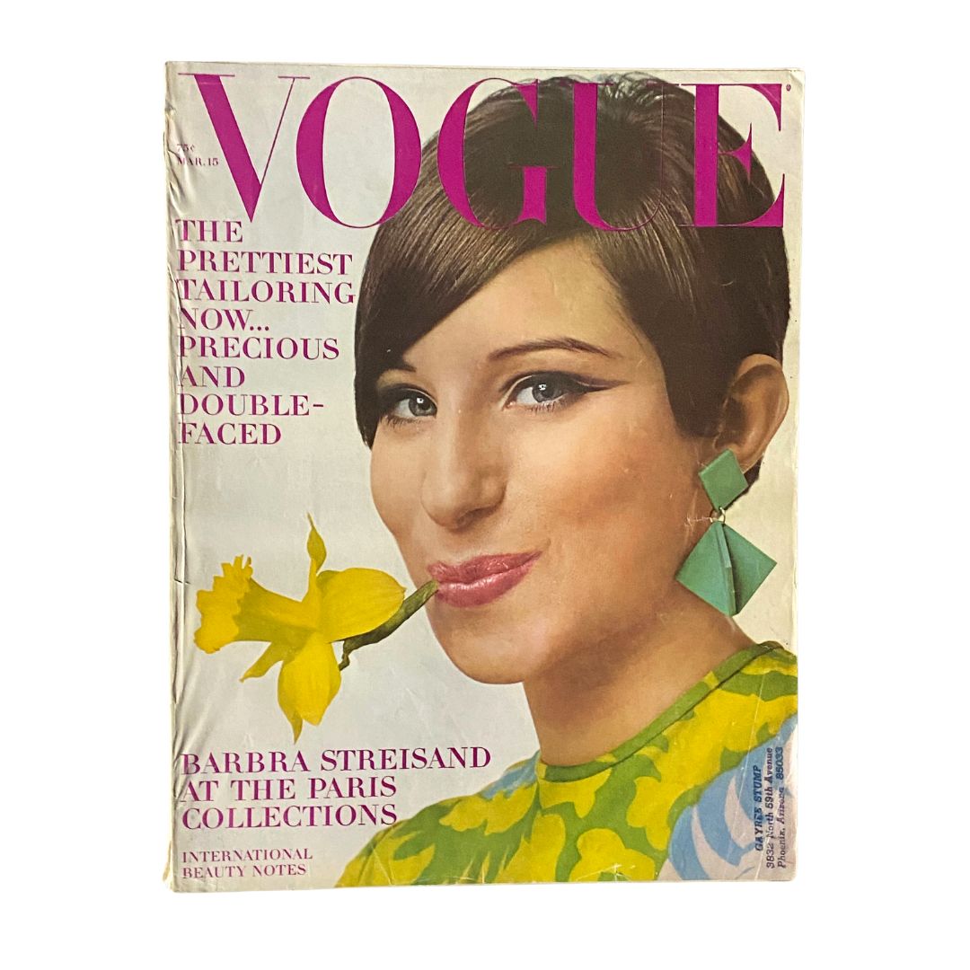 VTG Vogue Magazine March 15 1966 Barbra Streisand by Richard Avedon No Label