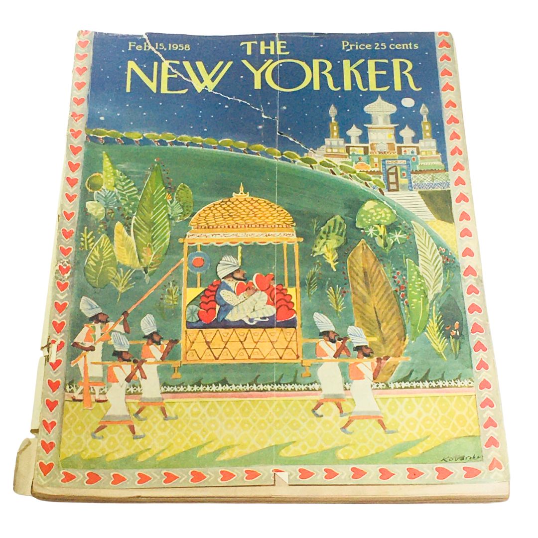 The New Yorker February 15 1958 Full Magazine Theme Cover by Anatol Kovarsky