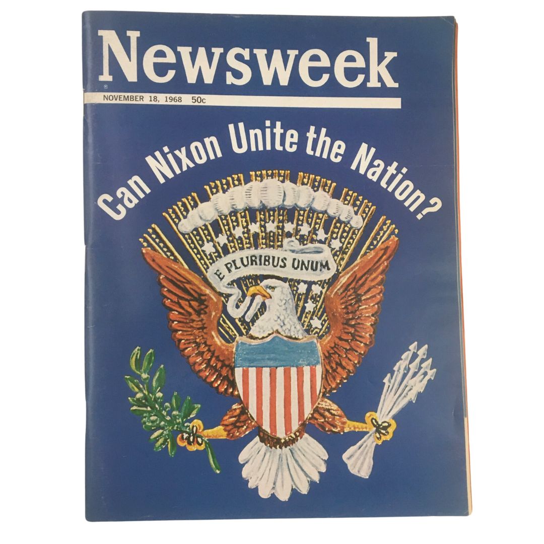 Newsweek Magazine November 18 1968 Richard Nixon To Unite The Nation No Label