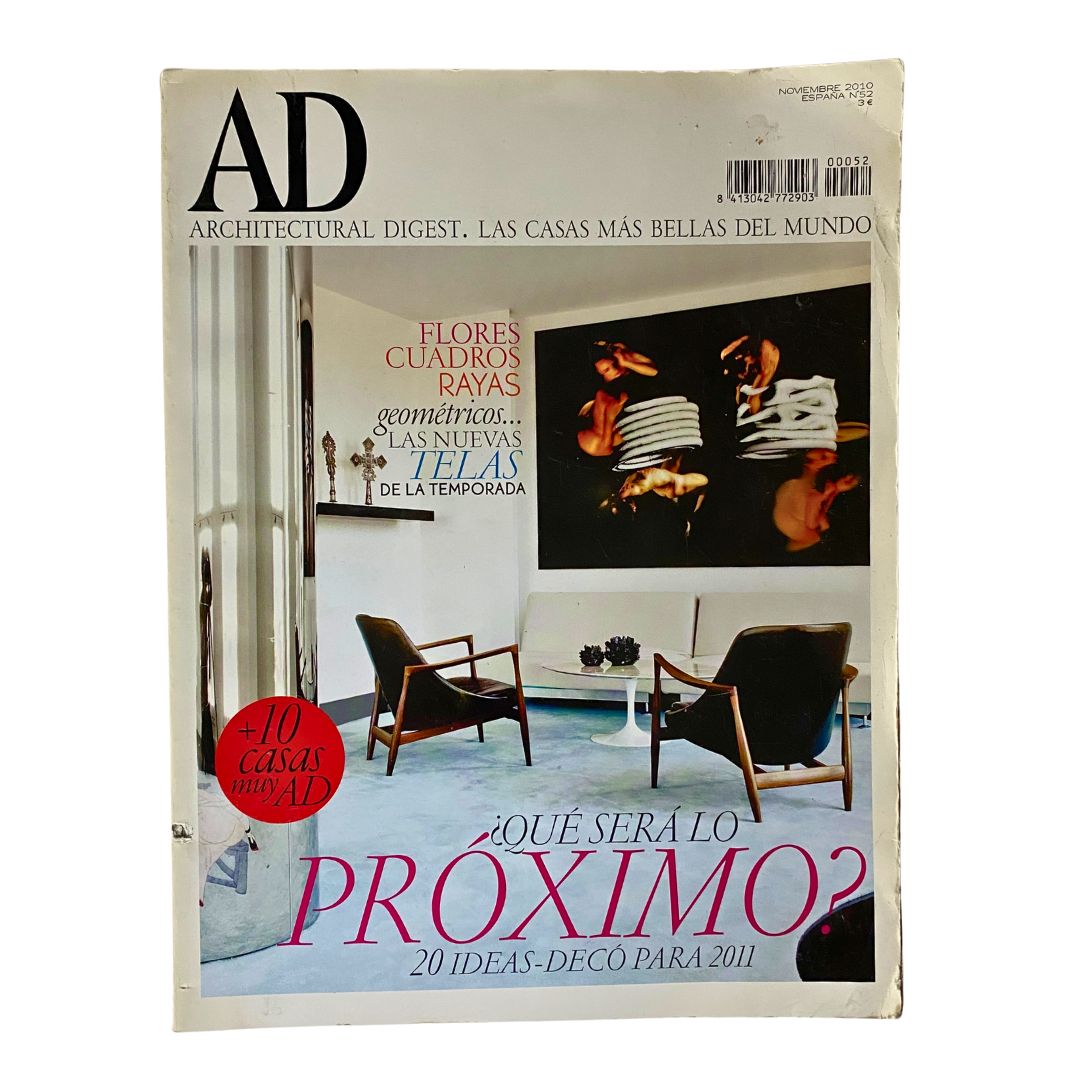 Architectural Digest Magazine November 2010 Flores Cuadros Rayas No Label