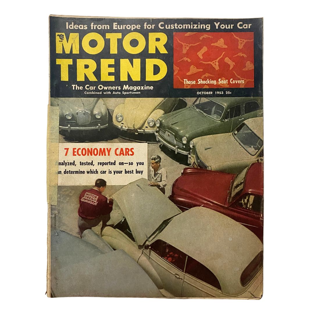 VTG Motor Trend Magazine October 1953 The 7 Economy Cars No Label