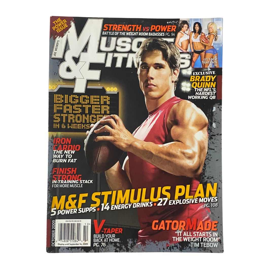 Muscle & Fitness Magazine October 2009 Brady Quinn Cover No Label