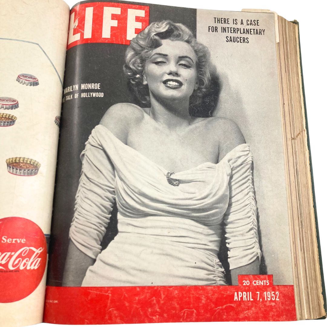 VTG 1952 Bound Life Magazine March - April Weekly Issue Marilyn Monroe