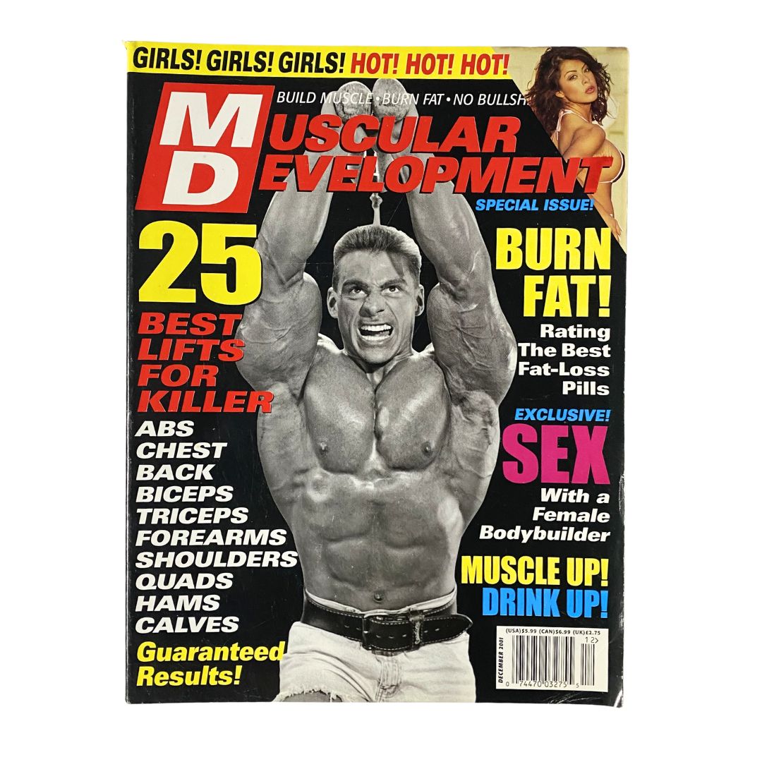 Muscular Development Magazine December 2001 Paul Demayo Cover w Poster No Label