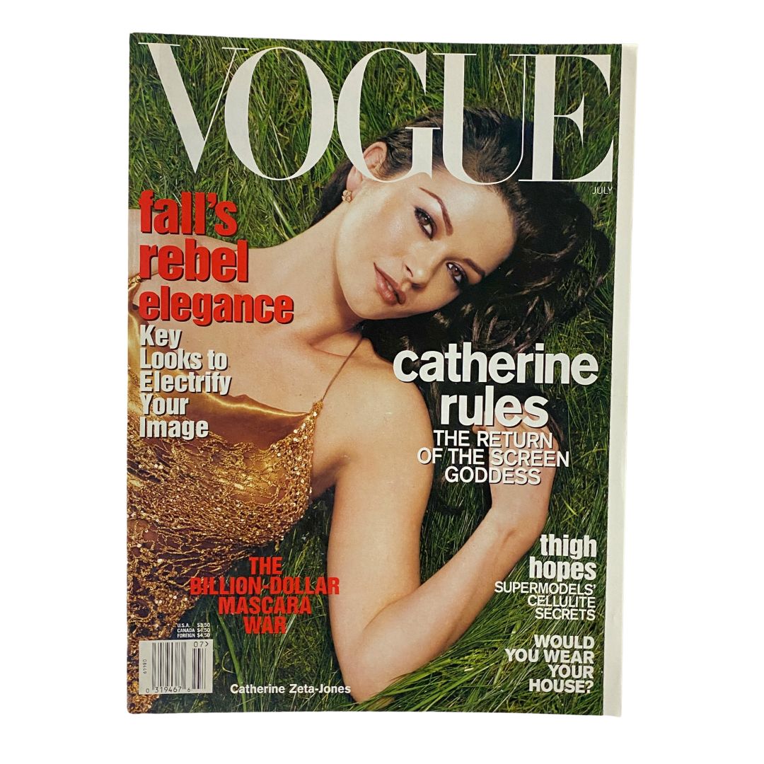 Vogue Magazine July 2001 Catherine Zeta-Jones by Herb Ritts No Label VG