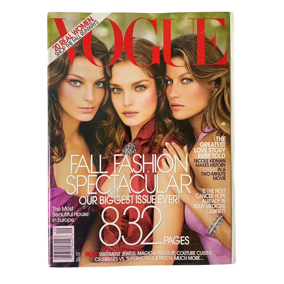 Vogue Magazine September 2004 Daria, Natalia & Gisele Bundchen No Label VG