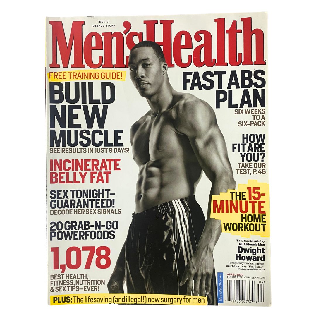 Men's Health Magazine April 2010 NBA Muscle Man Dwight Howard Cover No Label VG