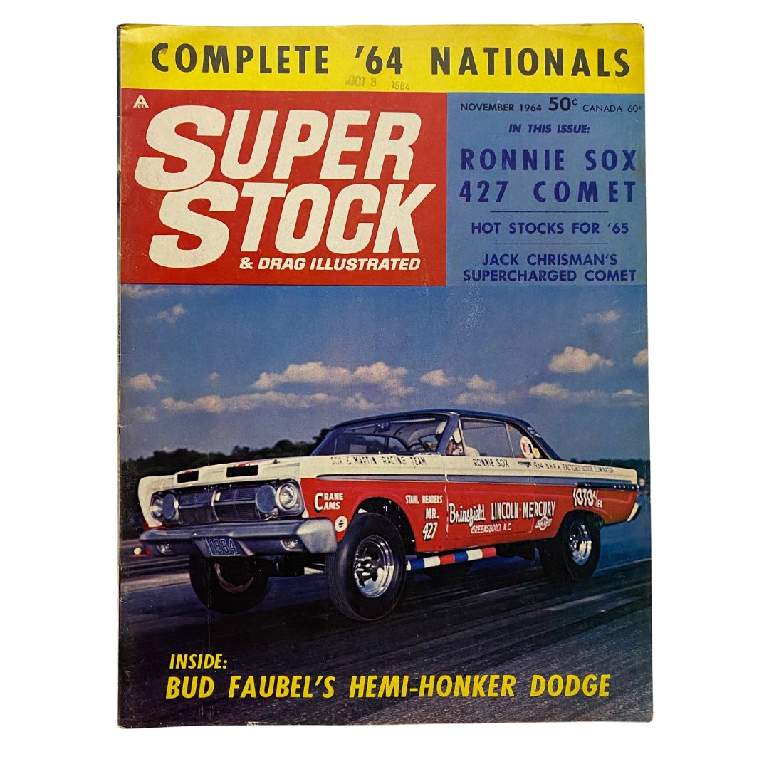 Super Stock & Drag Illustrated Magazine November 1964 Ronnie Sox No Label VG