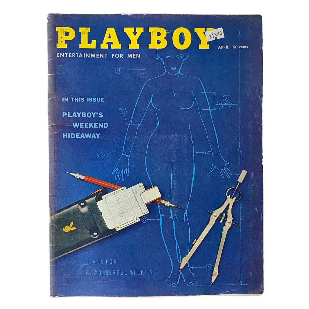 VTG Playboy Magazine April 1959 Playmate Nancy Crawford w Centerfold No Label