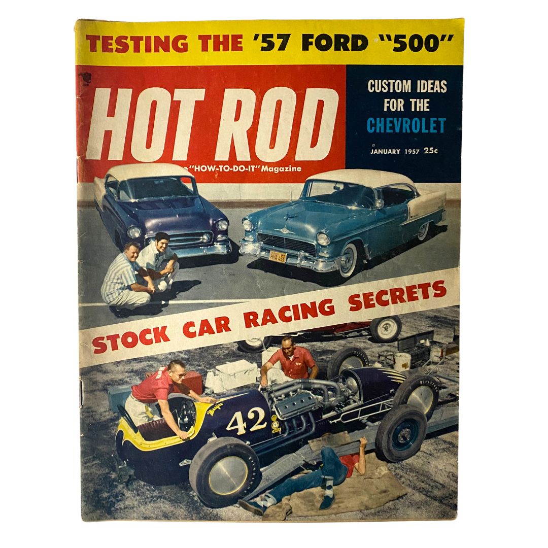 VTG Hot Rod Magazine January 1957 Stock Car Racing Secrets No Label