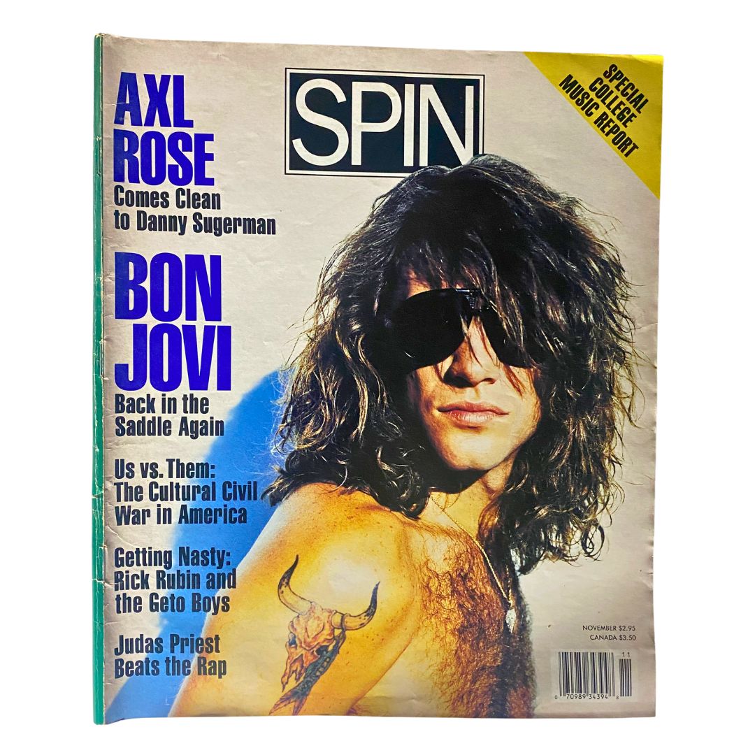 Spin Magazine November 1990 Vol 6 No. 8 Bon Jovi and Axl Rose No Label