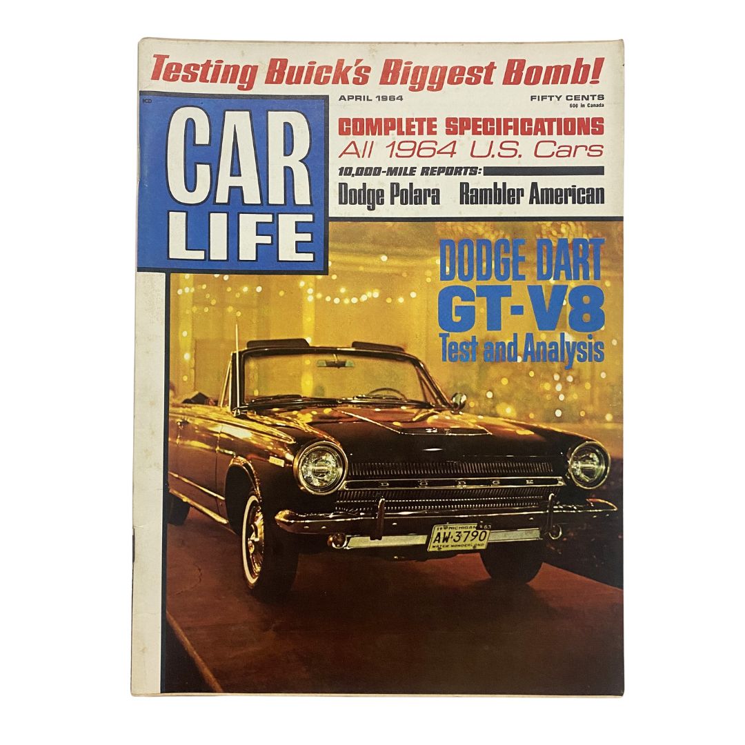 VTG Car Life Magazine April 1964 Dodge Dart GT-V8 Test and Analysis No Label