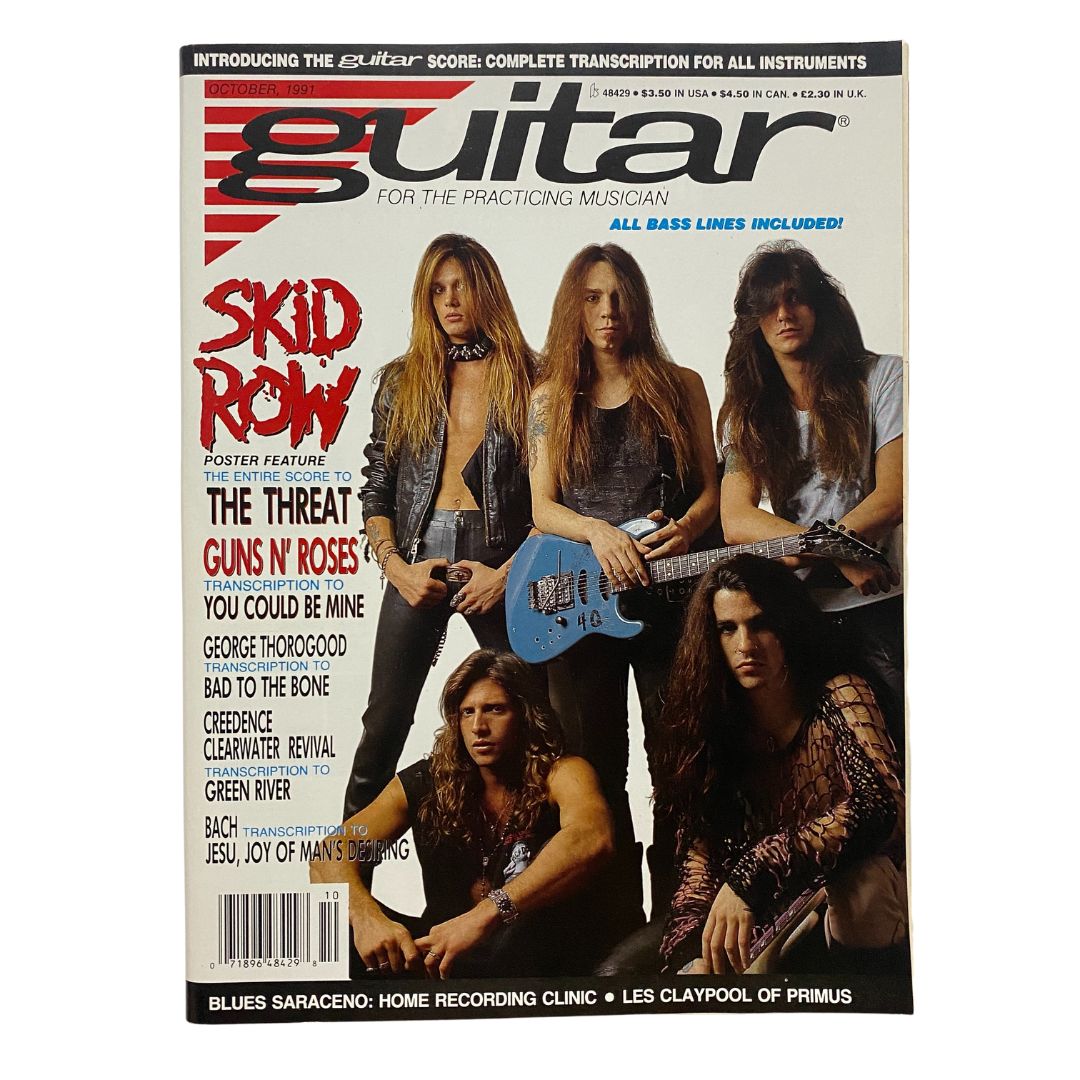 Guitar for the Practicing Musician Magazine October 1991 Skid Row w Poster VG