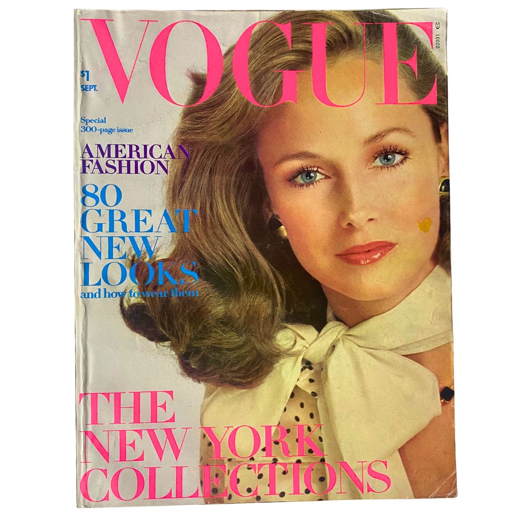 VTG Vogue Magazine September 1973 Karen Graham by Richard Avedon No Label