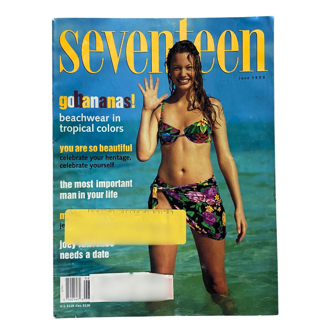 Seventeen Magazine June 1993 Cover Girl Veronica Webb Beachwear Tropical Colors