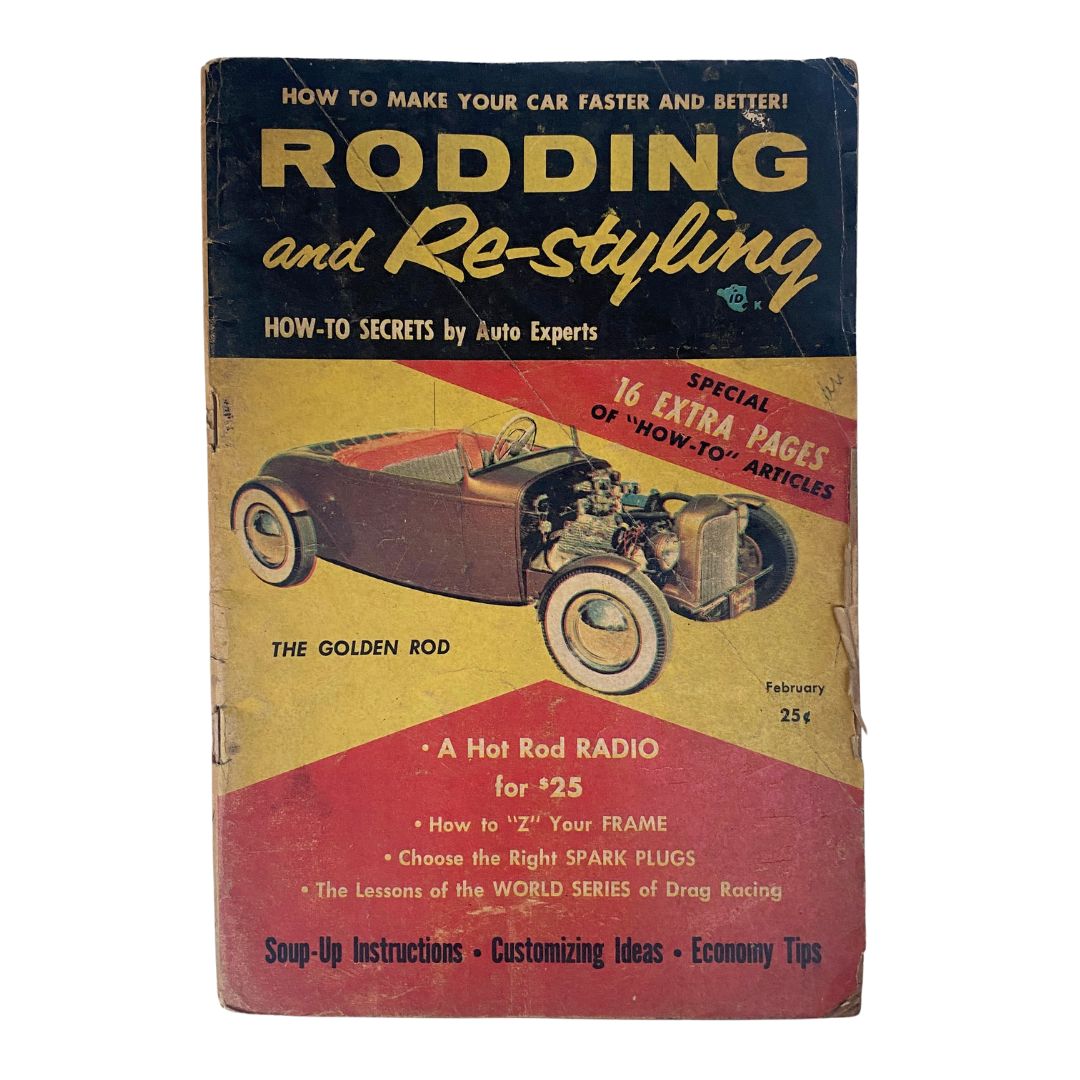 VTG Rodding & Re-Styling Magazine February 1956 The Golden Rod No Label