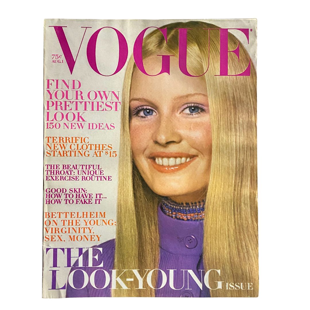 VTG Vogue Magazine August 1 1970 Gunilla Lindblad by David Bailey No Label