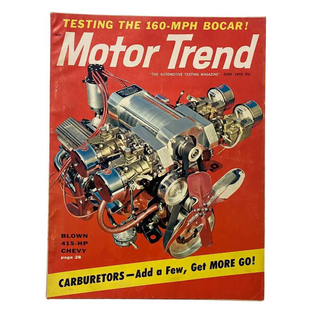 VTG Motor Trend Magazine June 1959 Blown 415-Hp Chevrolet No Label