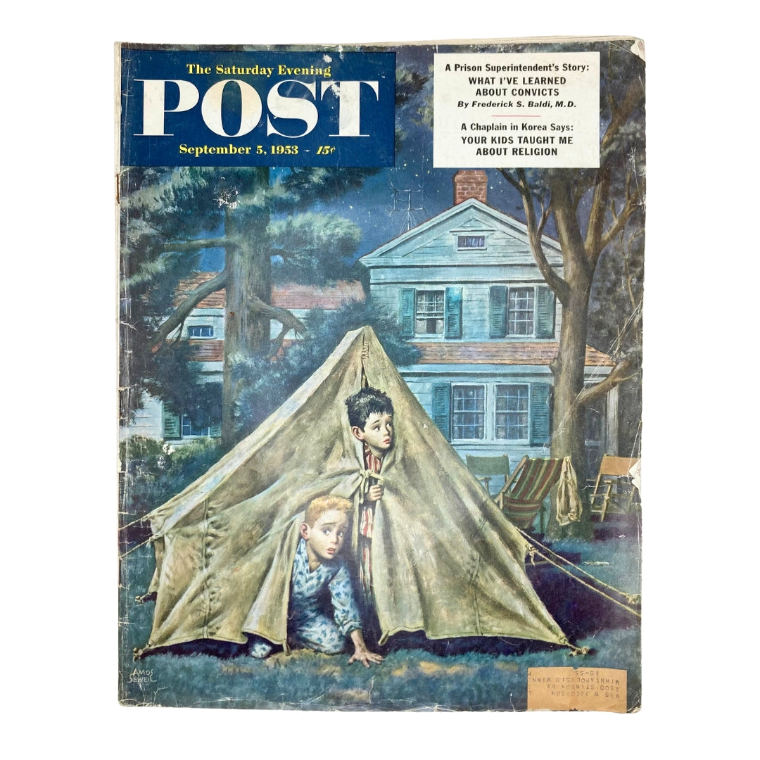 Saturday Evening Post Magazine September 5 1953 Sleep Outdoors - Amos Sewell