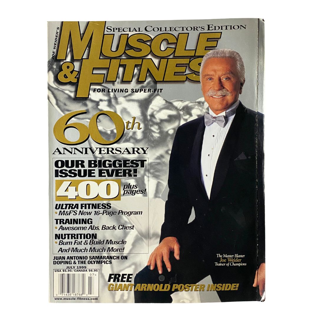 Muscle & Fitness Magazine July 1999 Joe Weider Cover w Poster No Label