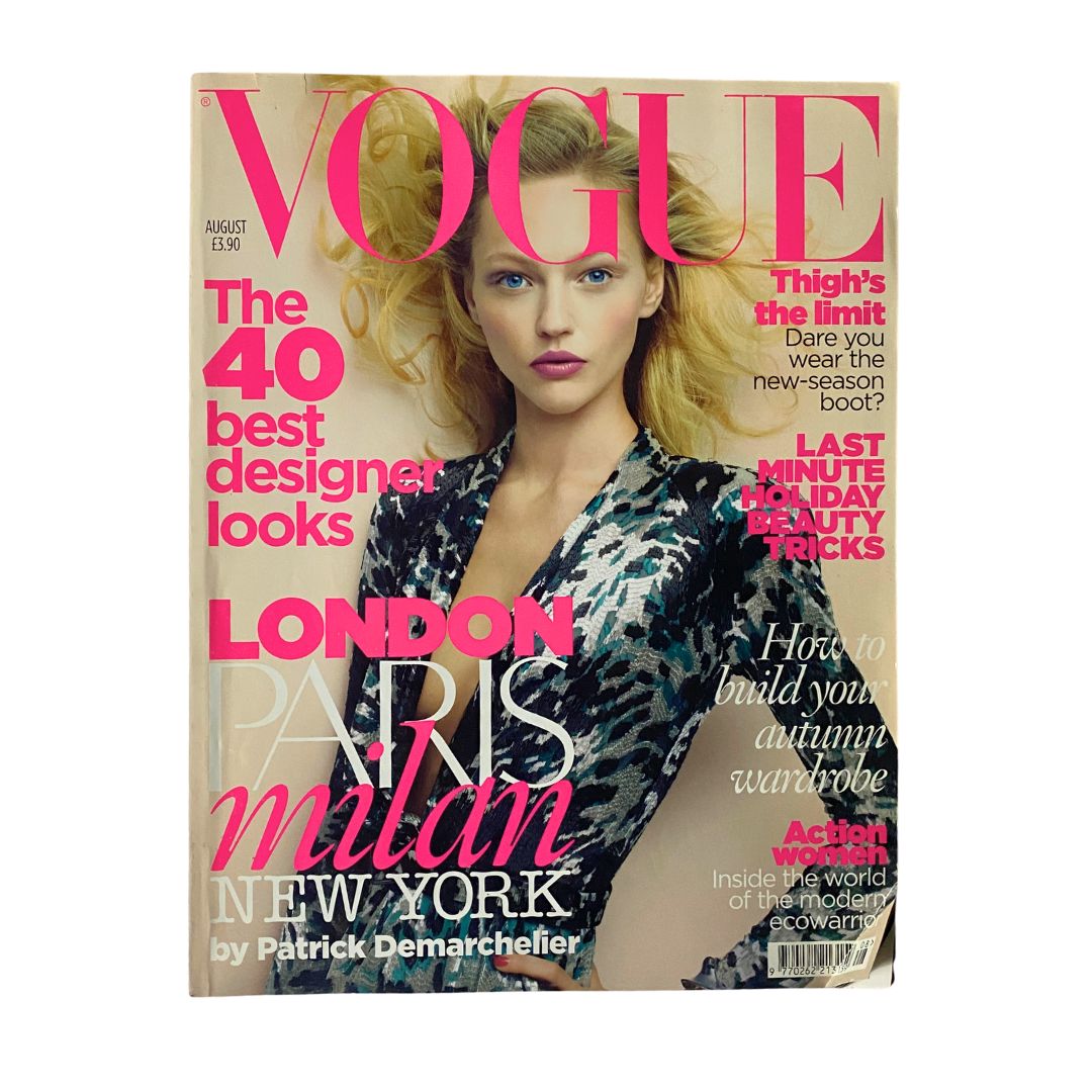 British Vogue Magazine August 2009 Sasha Pivovarova Cover No Label