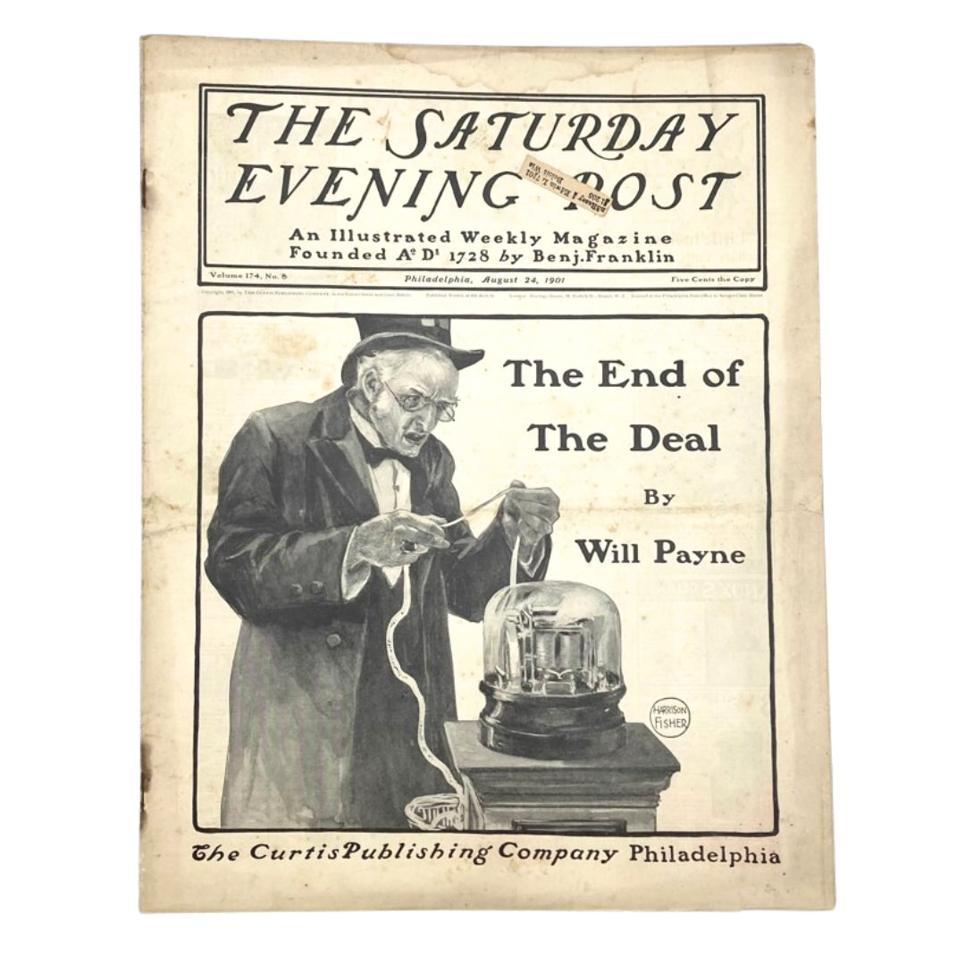 Saturday Evening Post Magazine Illustrated Cover August 24 1901 The End Deal