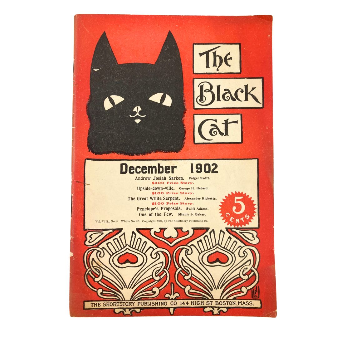 VTG The Black Cat Magazine December 1902 The Great White Serpent No Label