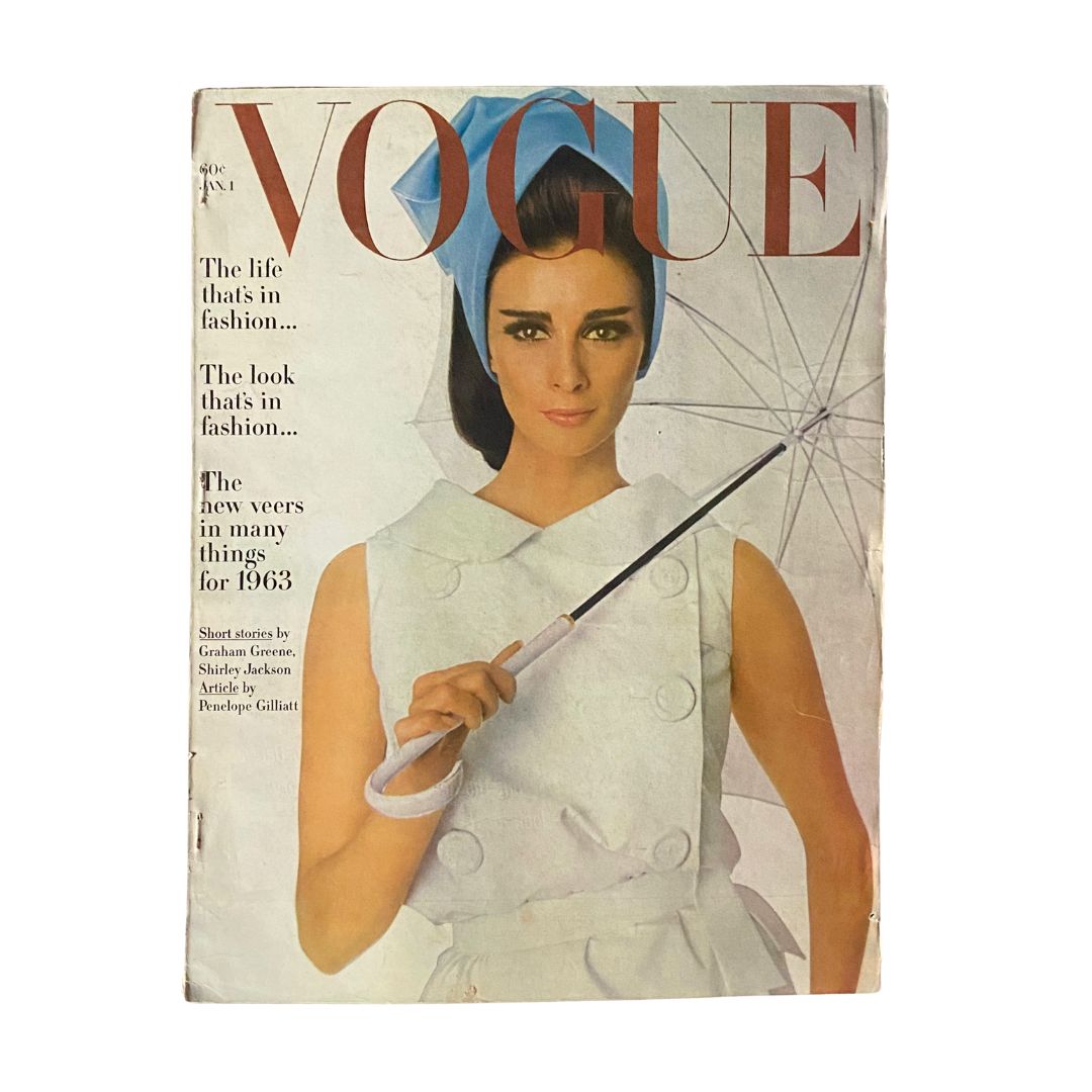 VTG Vogue Magazine January 1 1963 Wilhelmina Cooper by Irving Penn No Label