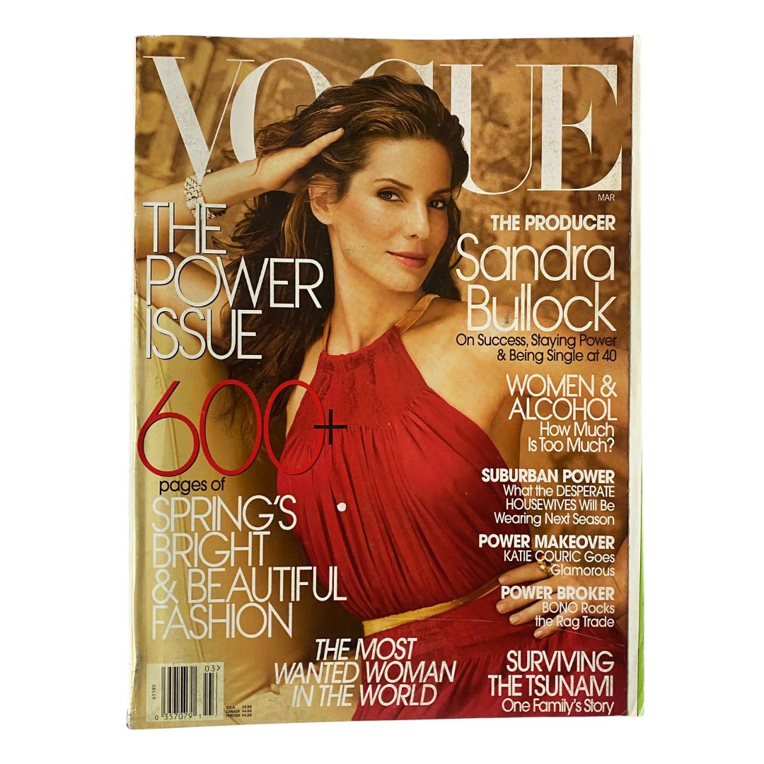 Vogue Magazine March 2005 American Actress Sandra Bullock Cover No Label