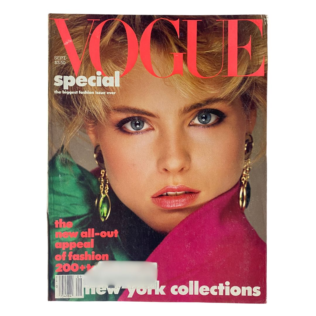 VTG Vogue Magazine September 1984 Kim Alexis by Richard Avedon