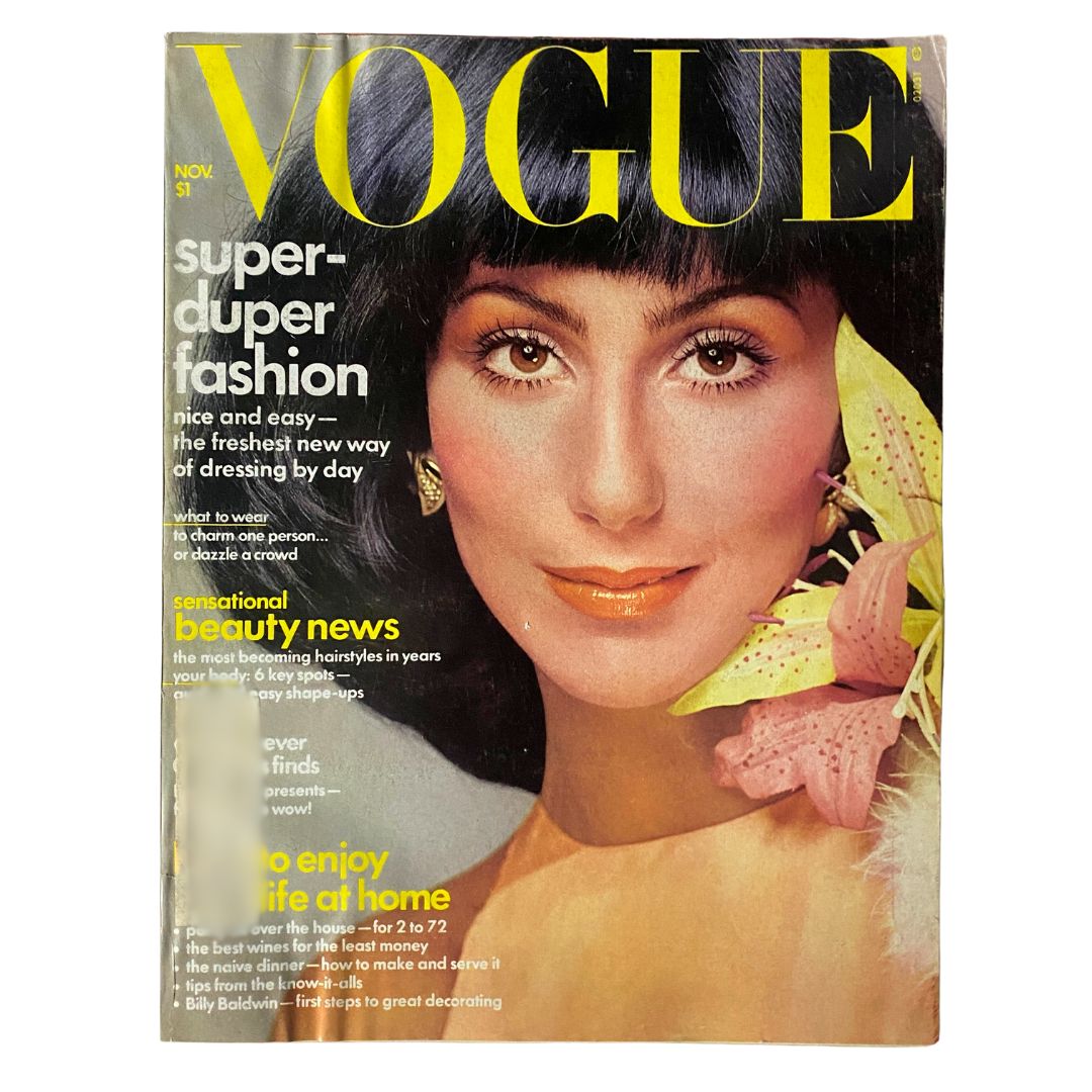 VTG Vogue Magazine November 1974 Cher by Richard Avedon