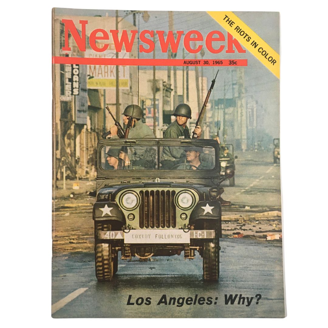 VTG Newsweek Magazine August 30 1965 The Riots in Los Angeles in Color No Label