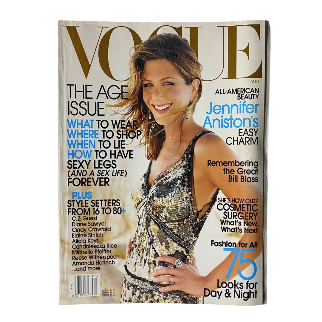 Vogue Magazine August 2002 Jennifer Aniston by Mario Testino No Label