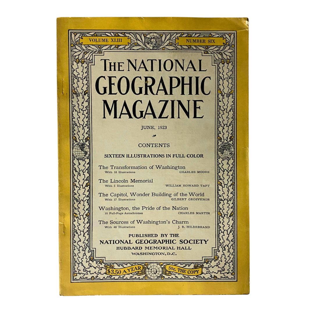 VTG The National Geographic Magazine June 1923 The Lincoln Memorial No Label