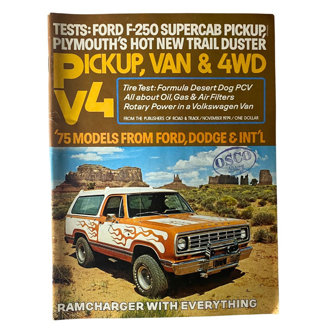 VTG Pickup, Van & 4WD V4 Magazine November 1974 Ramcharger w Everything No Label