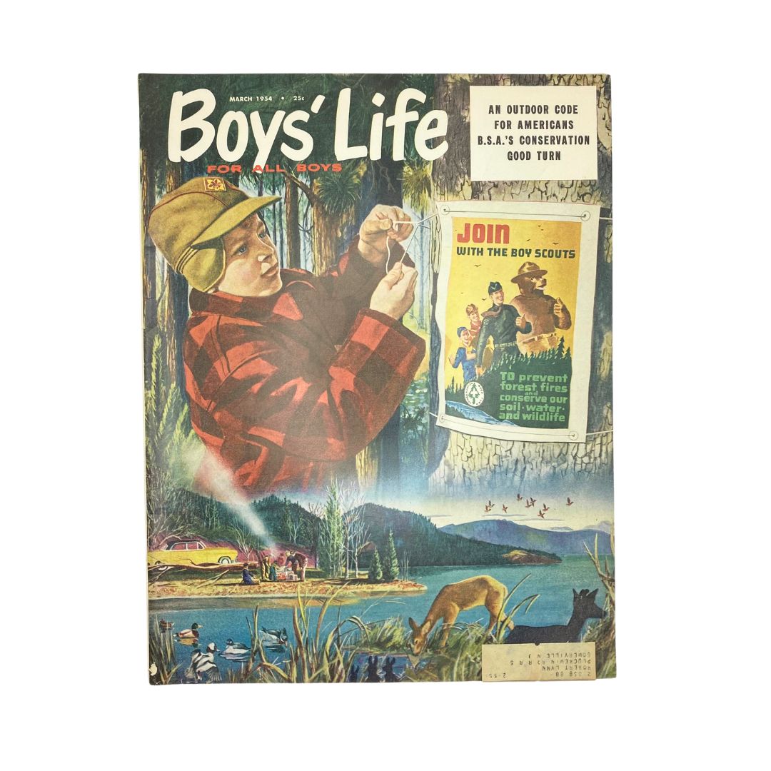 VTG Boys' Life for All Boys Magazine March 1954 A Scout Placing a Poster