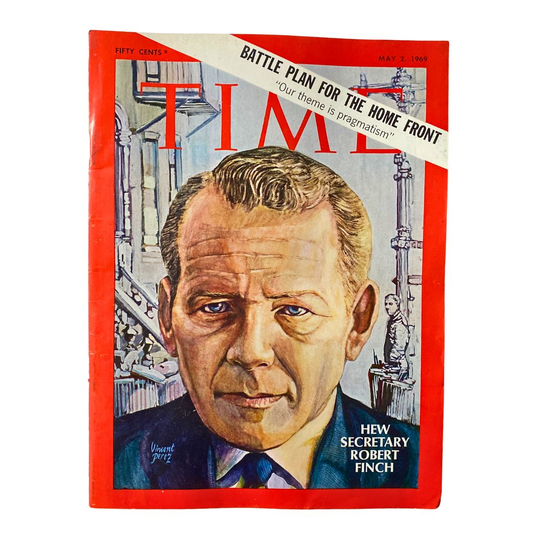 VTG Time Magazine May 2 1969 HEW Secretary Robert Finch No Label